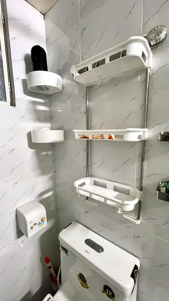 Shelves and hand shower