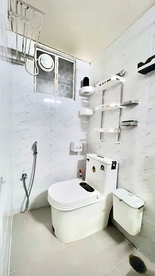Clean tiled bathroom